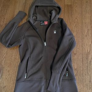 Women's Spyder Large Brown Hooded Jacket
